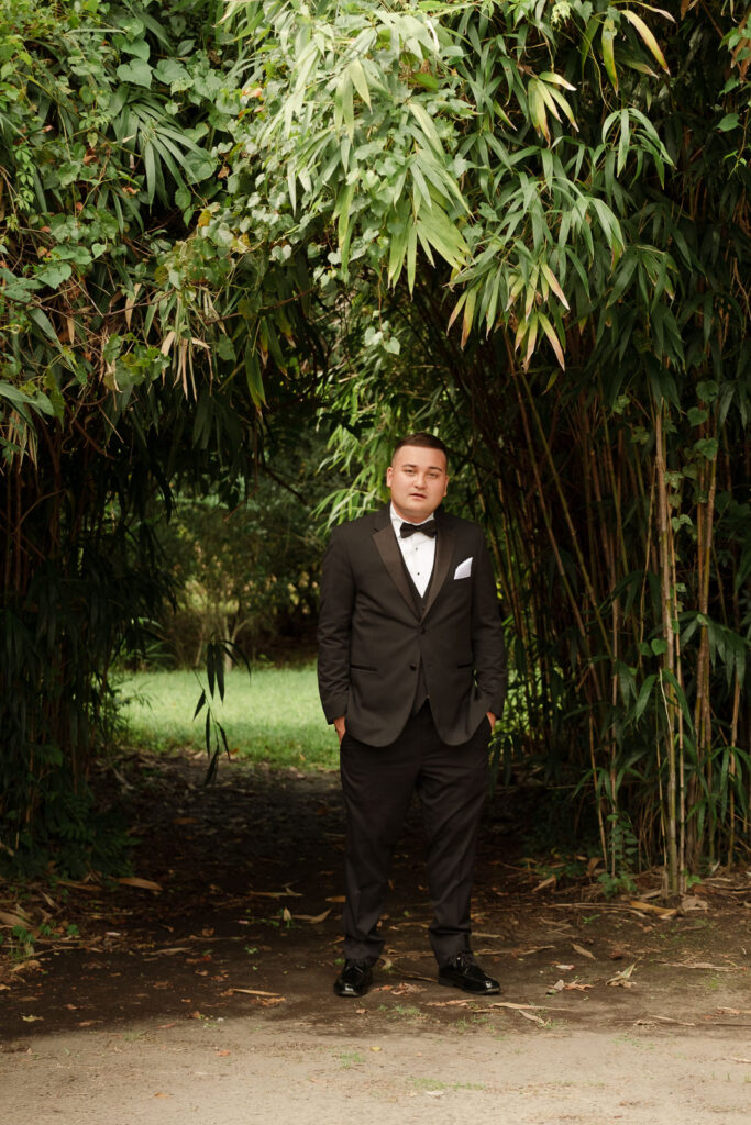 magnolia plantation wedding groom under trees documentary charleston wedding photographer