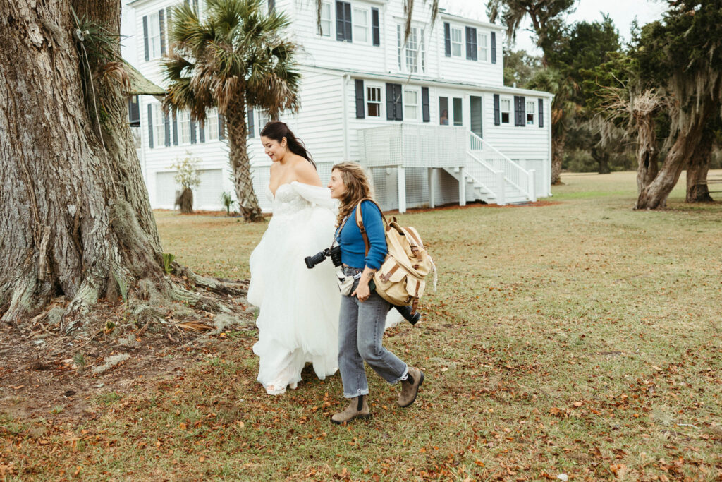 charleston documentary wedding and engagement photography photographer with bride candid