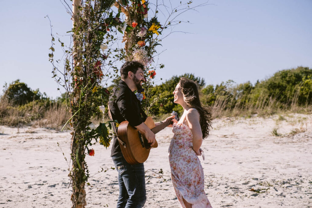surprise proposal photographer charleston folly beach sc documentary style wedding and engagement photography south carolina