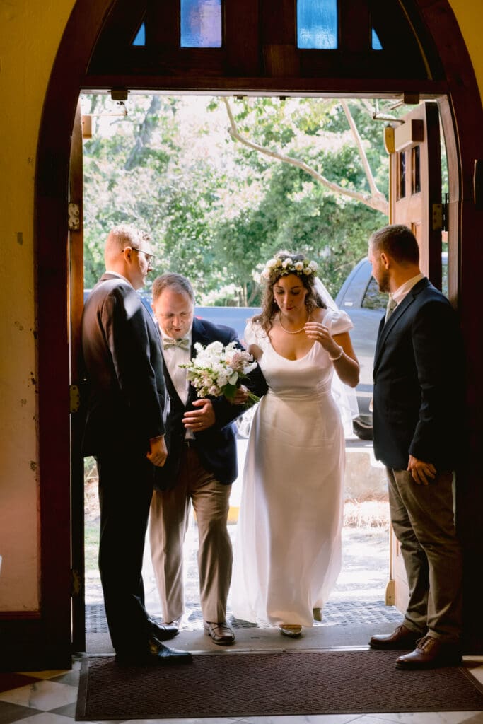 bride entering church photos on sullivans island for ceremony