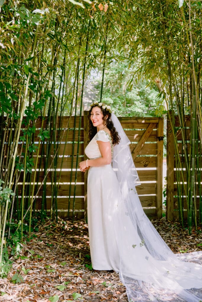 portrait of bride on wedding day charleston documentary wedding photographer