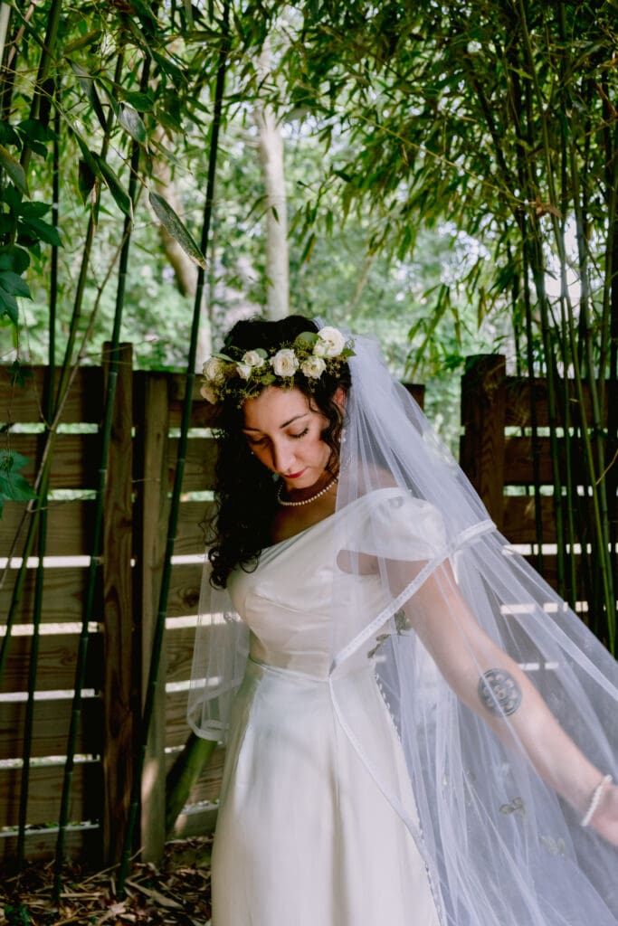 portrait of bride on wedding day charleston documentary wedding photographer