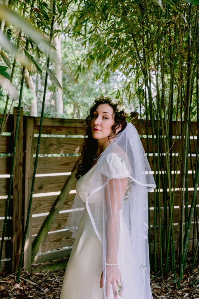 portrait of bride on wedding day charleston documentary wedding photographer