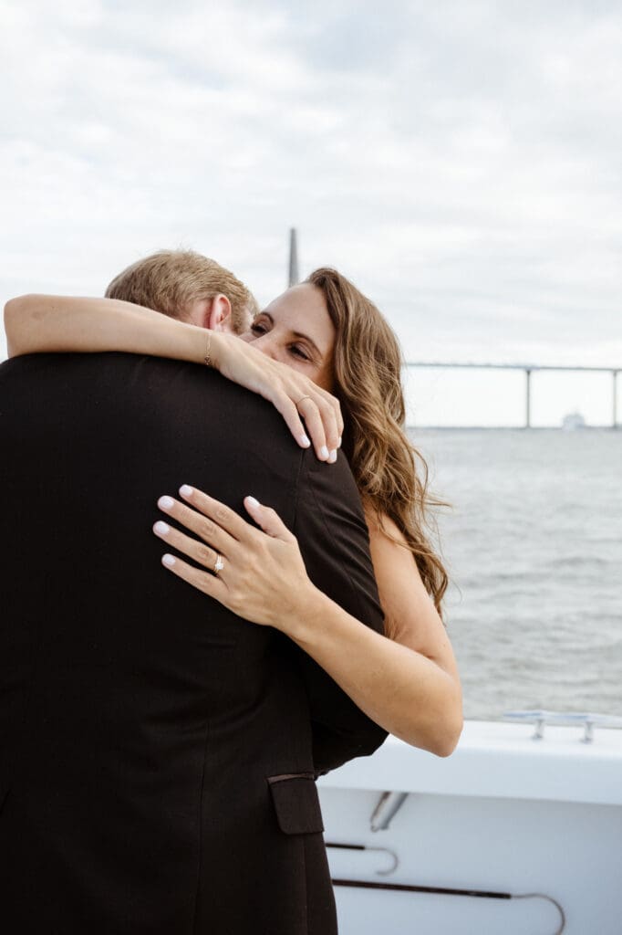 bride and groom editorial style portraits on boat shem creek charleston south carolina