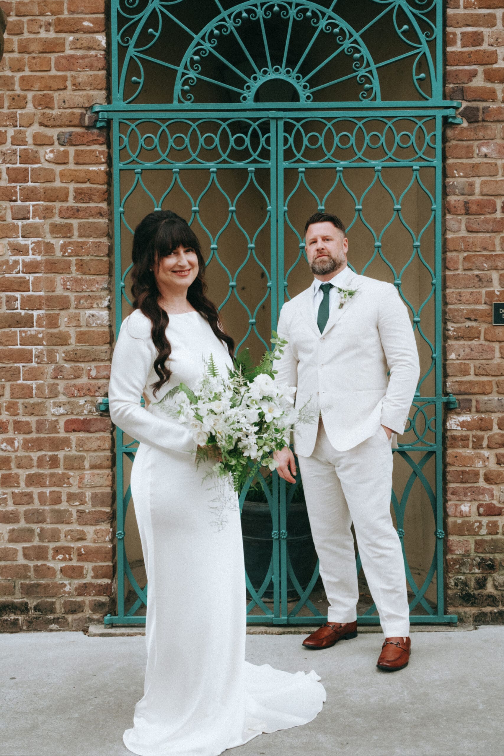 bride and groom downtown editorial photography
