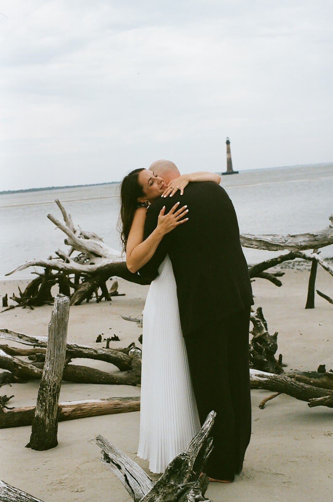 elopements on folly beach sc bride and groom married on beach